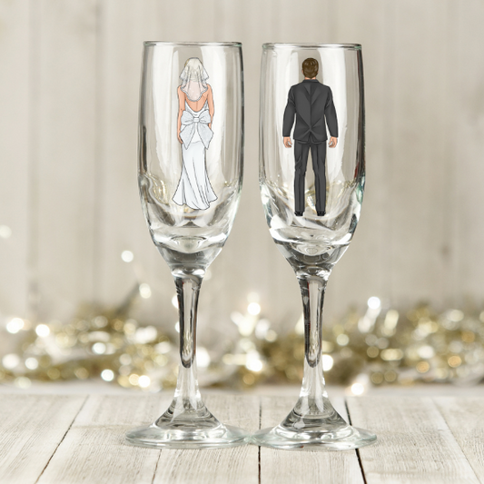 Wedding Day glass flutes